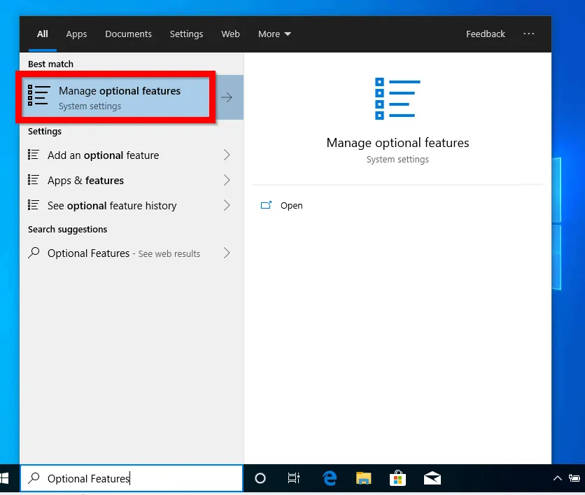 Options to Enable RSAT in Windows 10