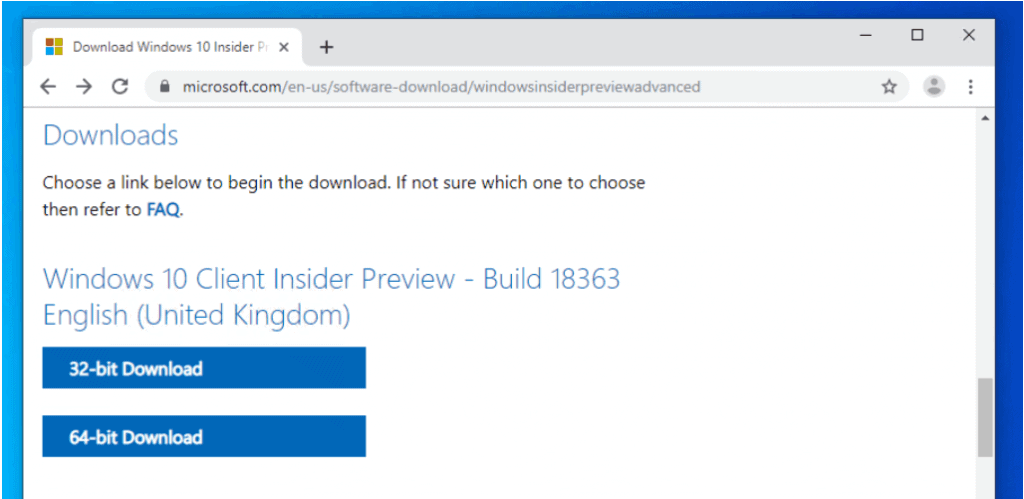 Download Windows 10 1909 Preview Build ISO