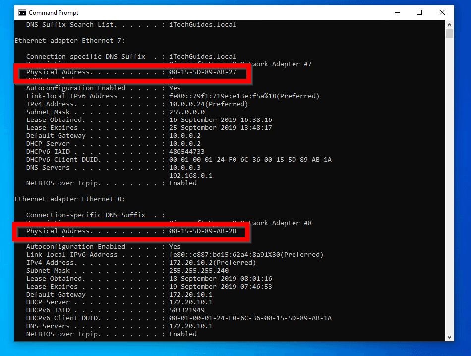 how to get mac address of pc in cmd