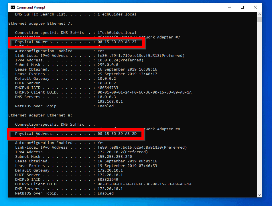 how to find my pc mac address windows 10