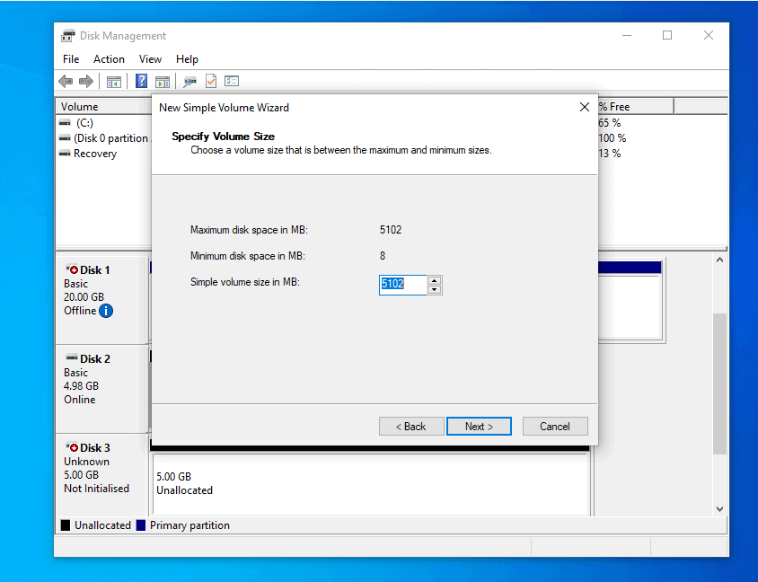 Format New Hard Drive in Windows 10 from Disk Management