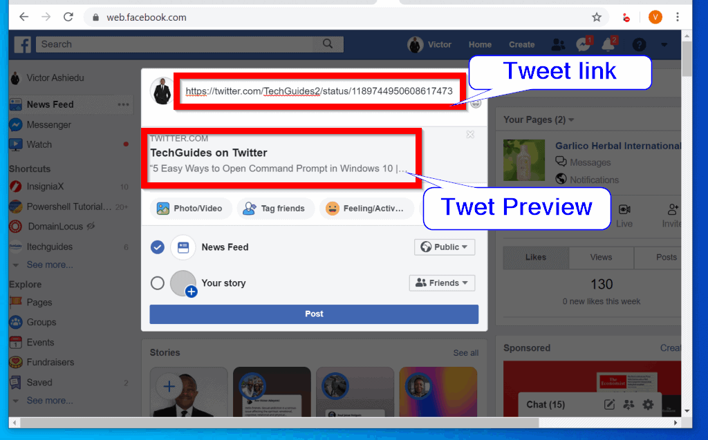 How to Share a Tweet on Facebook from a PC