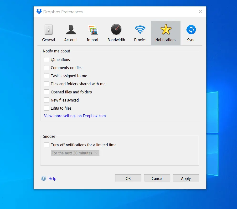 Steps to Stop Dropbox Notifications