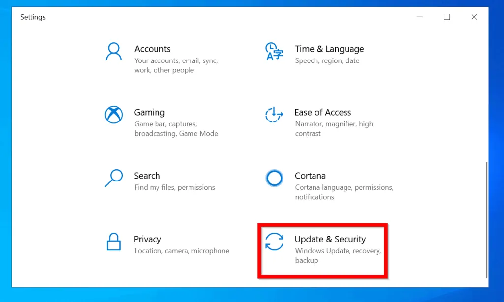 Check Windows 10 Update History from Windows Update Settings