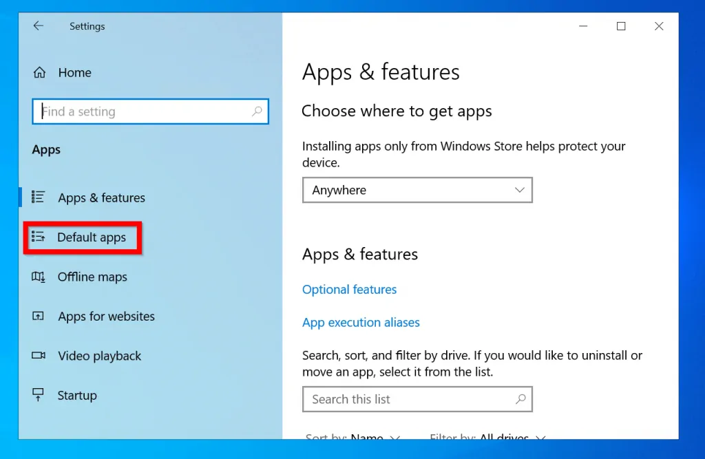 Set Default Programs in Windows 10 From Default Apps Settings