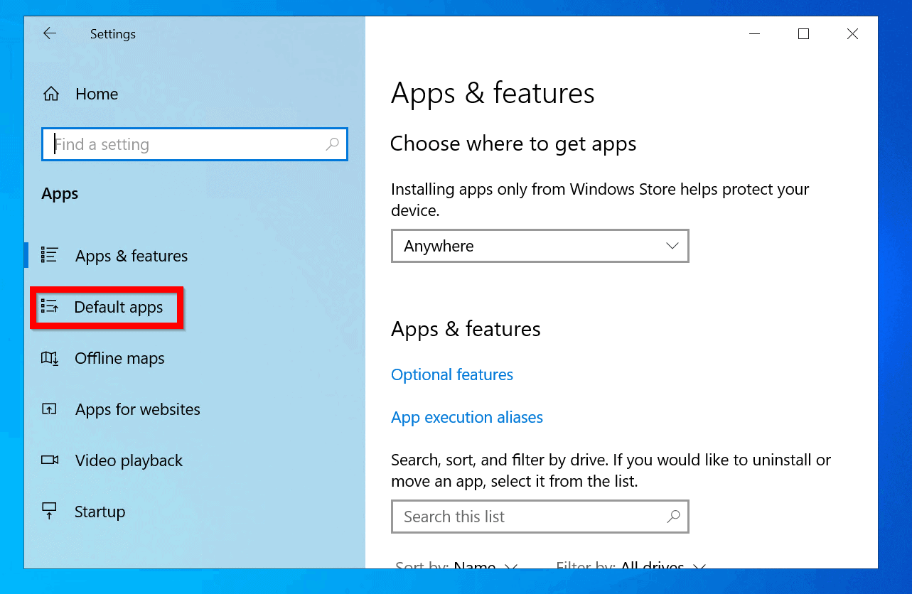 Set Default Programs Windows 10 From Settings or Group Policy