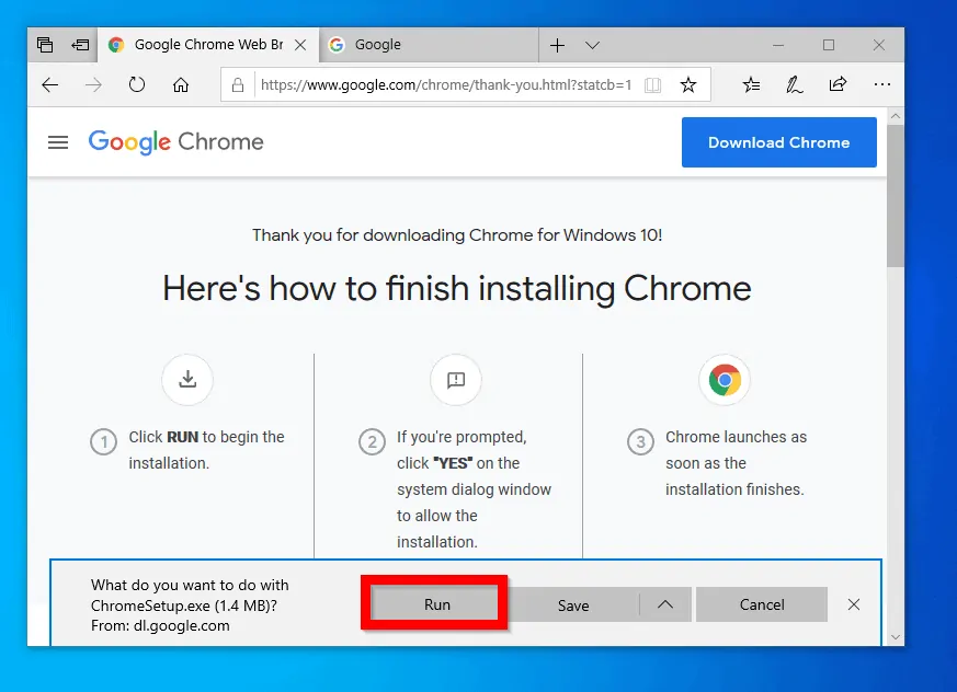 How to Install Google Chrome in Windows 10 (2 Methods) - Itechguides