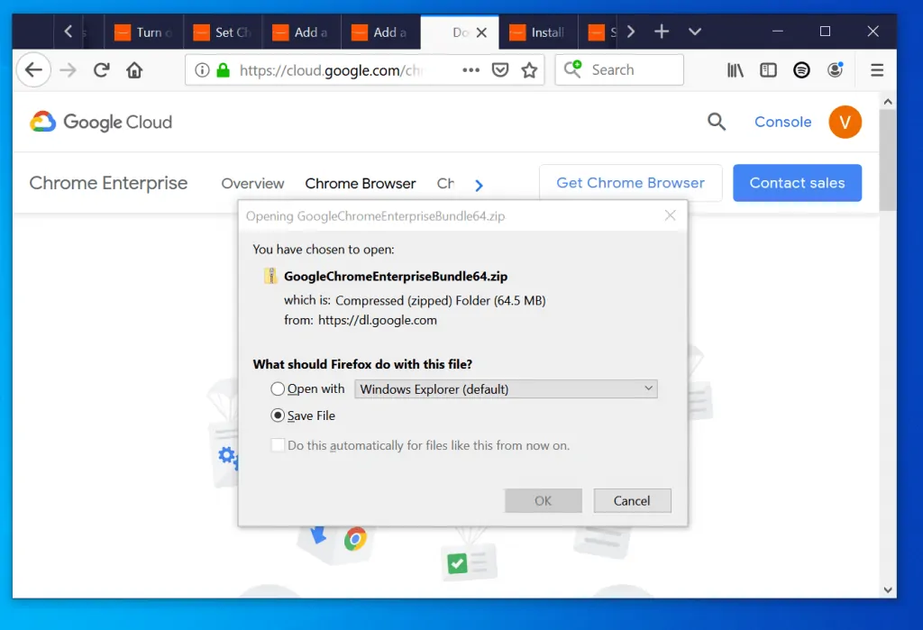 Install Google Chrome in Windows 10 with Group Policy 