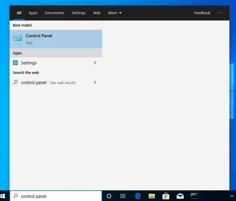 Enable Windows Subsystem for Linux in Windows 10 from Control Panel