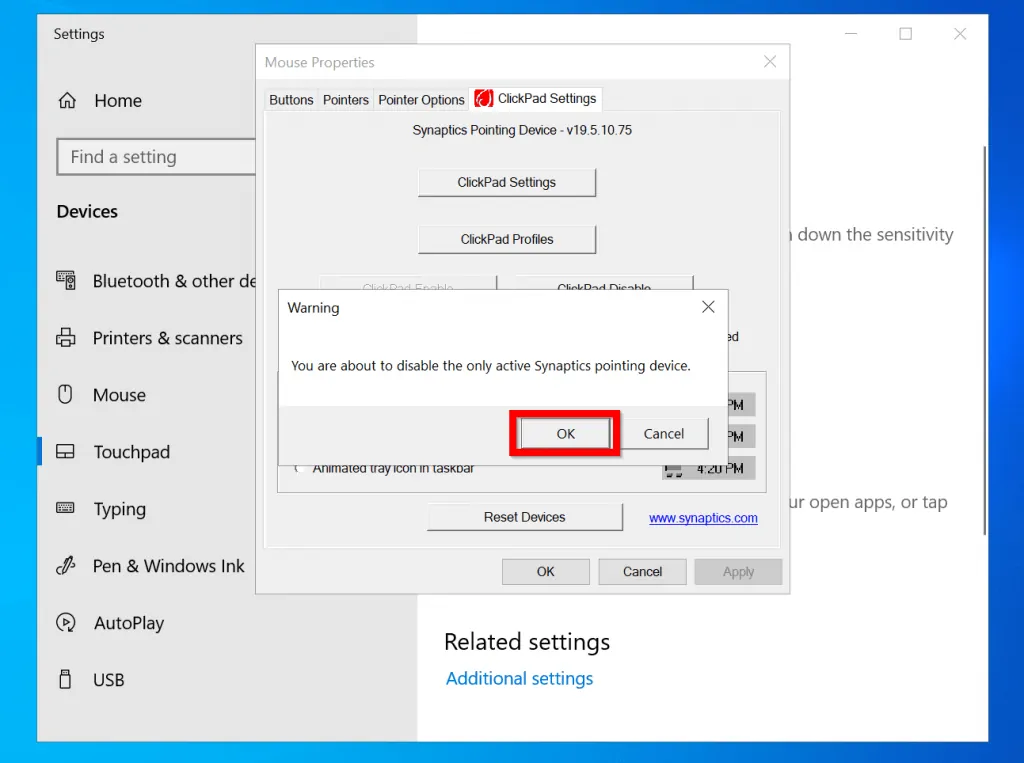 How to Disable Touchpad in Windows 10 for a HP Laptop