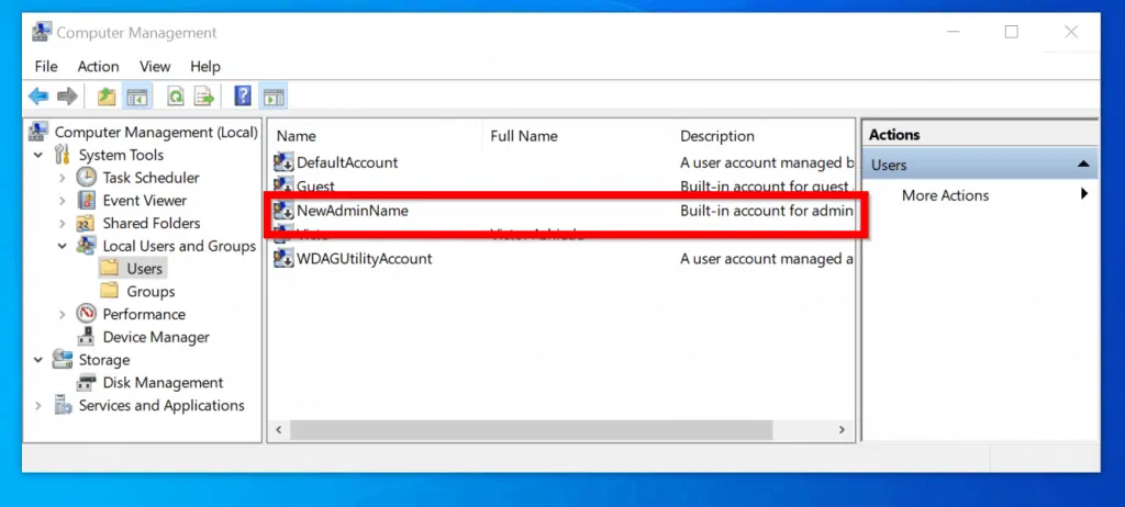 how to change administrator name on windows 10