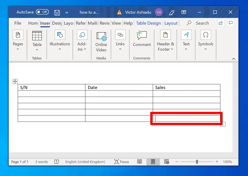 how to add more rows to a table in word