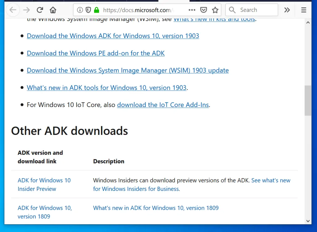 Steps to Download Windows ADK for Windows 10