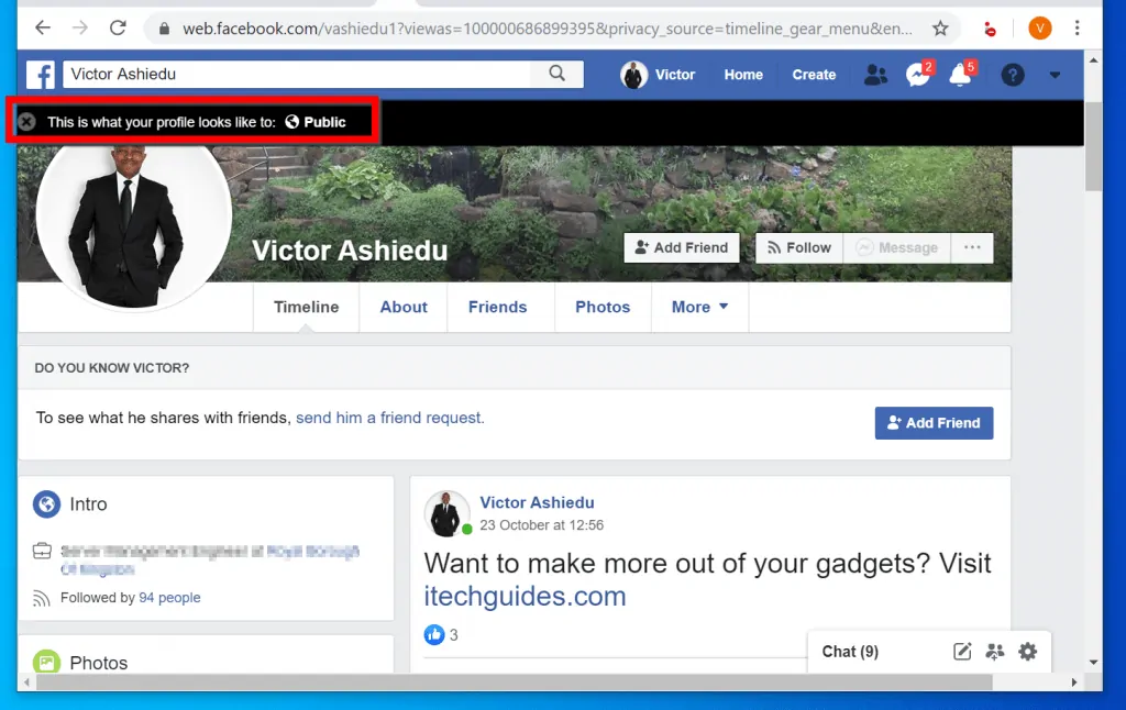 How to View As on Facebook from a PC (Facebook.com)