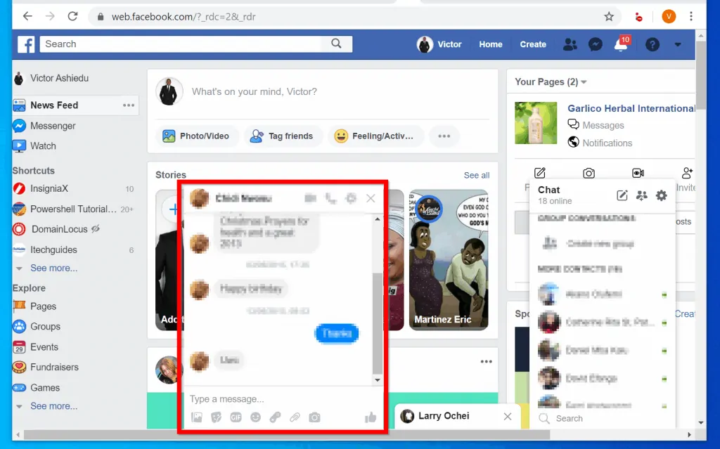 How to PM on Facebook from a PC (Facebook.com)