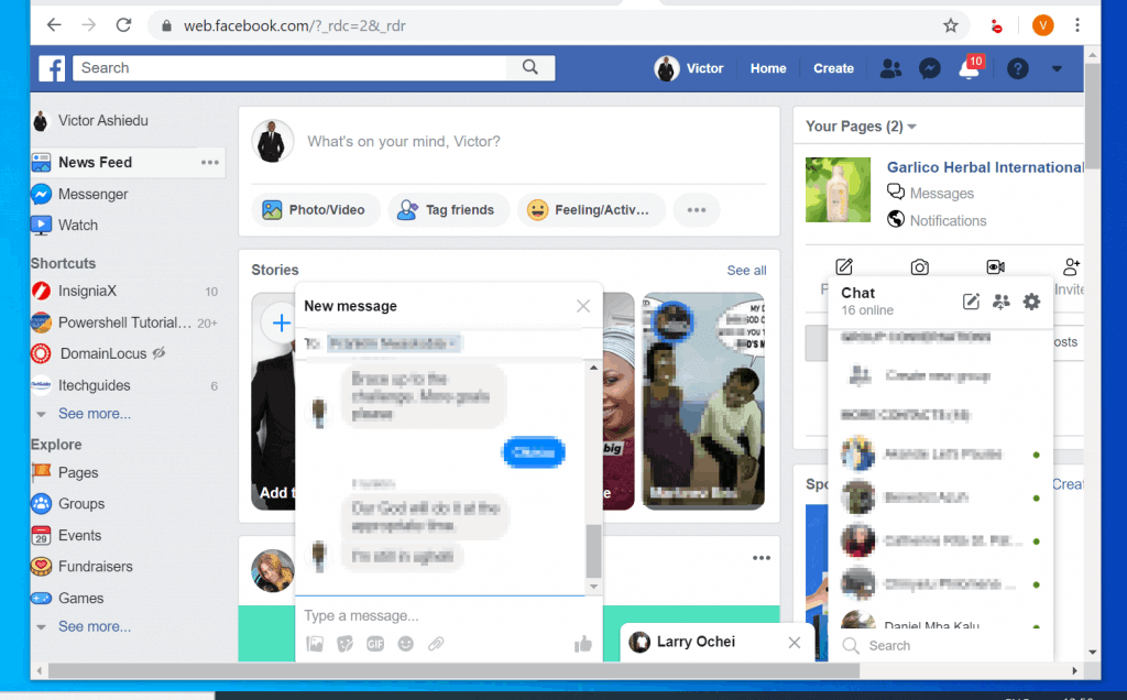 How to PM on Facebook from a PC (Facebook.com)