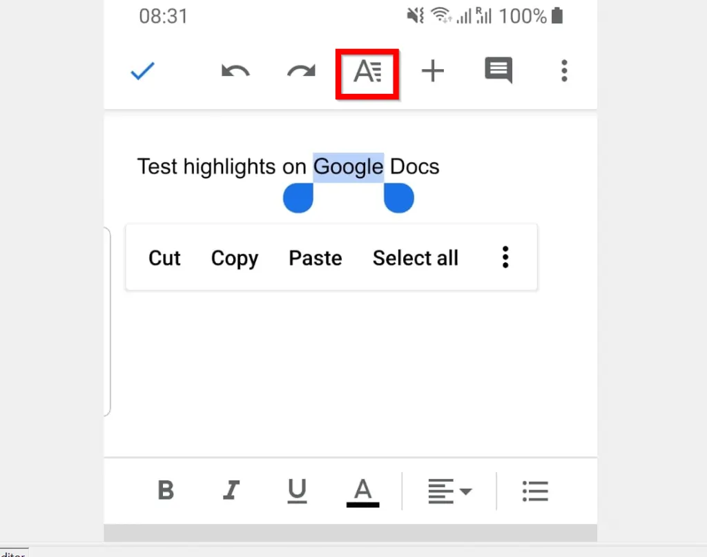 How to Highlight on Google Docs from Android or iOS Google Docs Apps