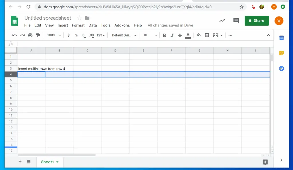 How to Insert Multiple Rows in Google Sheets - Itechguides
