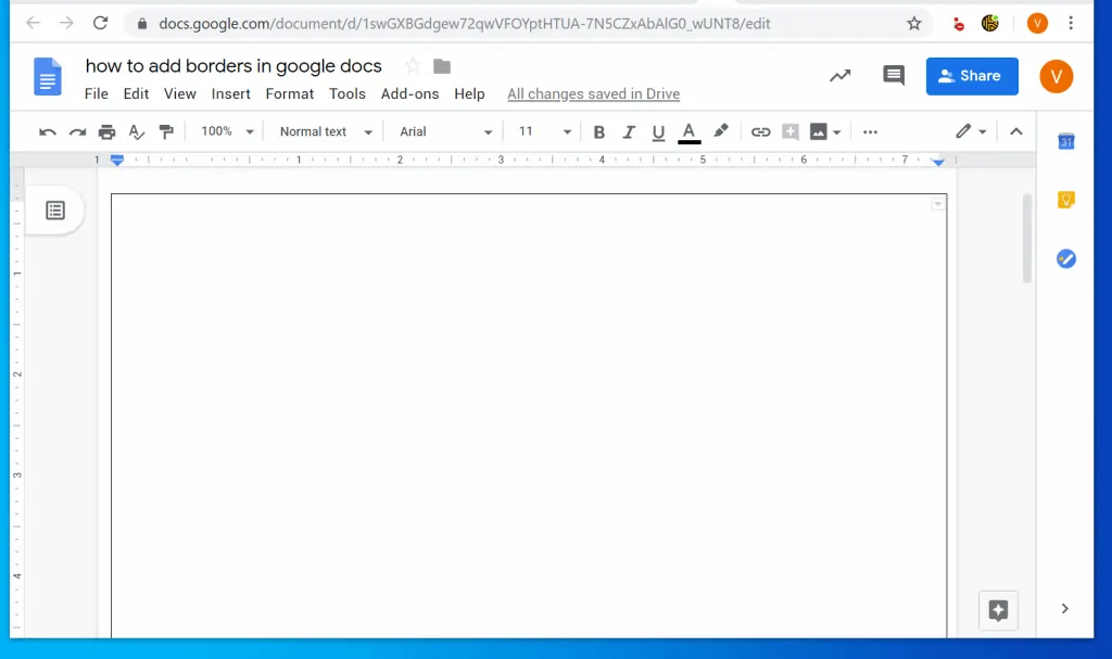 How to Add Borders in Google Docs by Adding a 1x1 Table