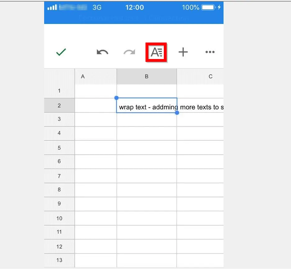 How to Wrap Text in Google Sheets from the iPhone/iPad App