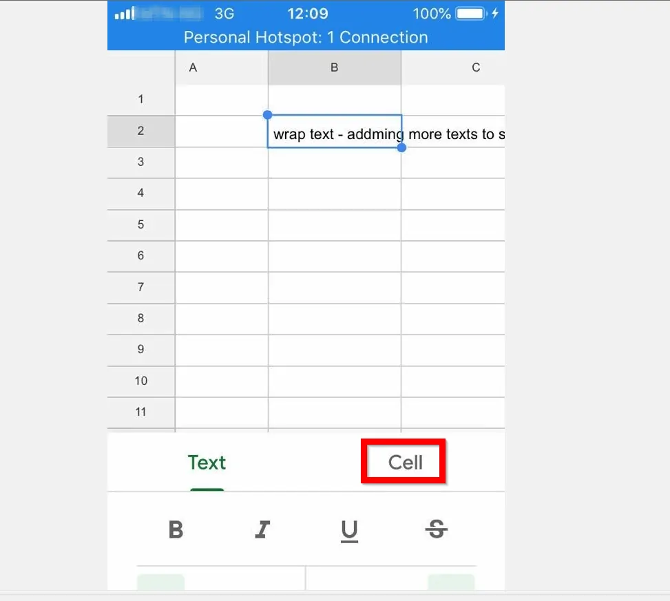 How to Wrap Text in Google Sheets from the iPhone/iPad App