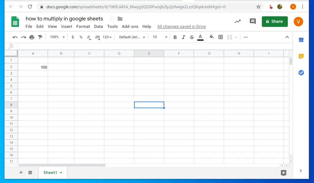 How to Multiply in Google Sheets from a PC