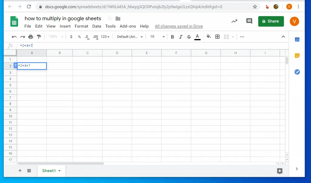 How to Multiply in Google Sheets from a PC