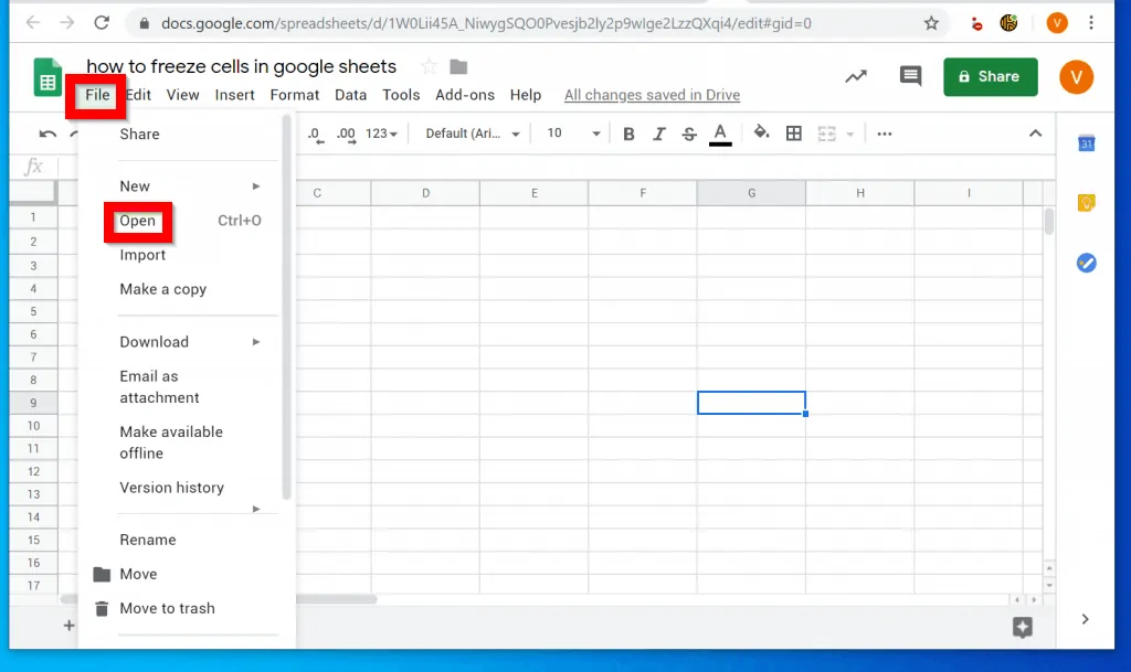 How to Freeze Cells in Google Sheets from a PC/Mac