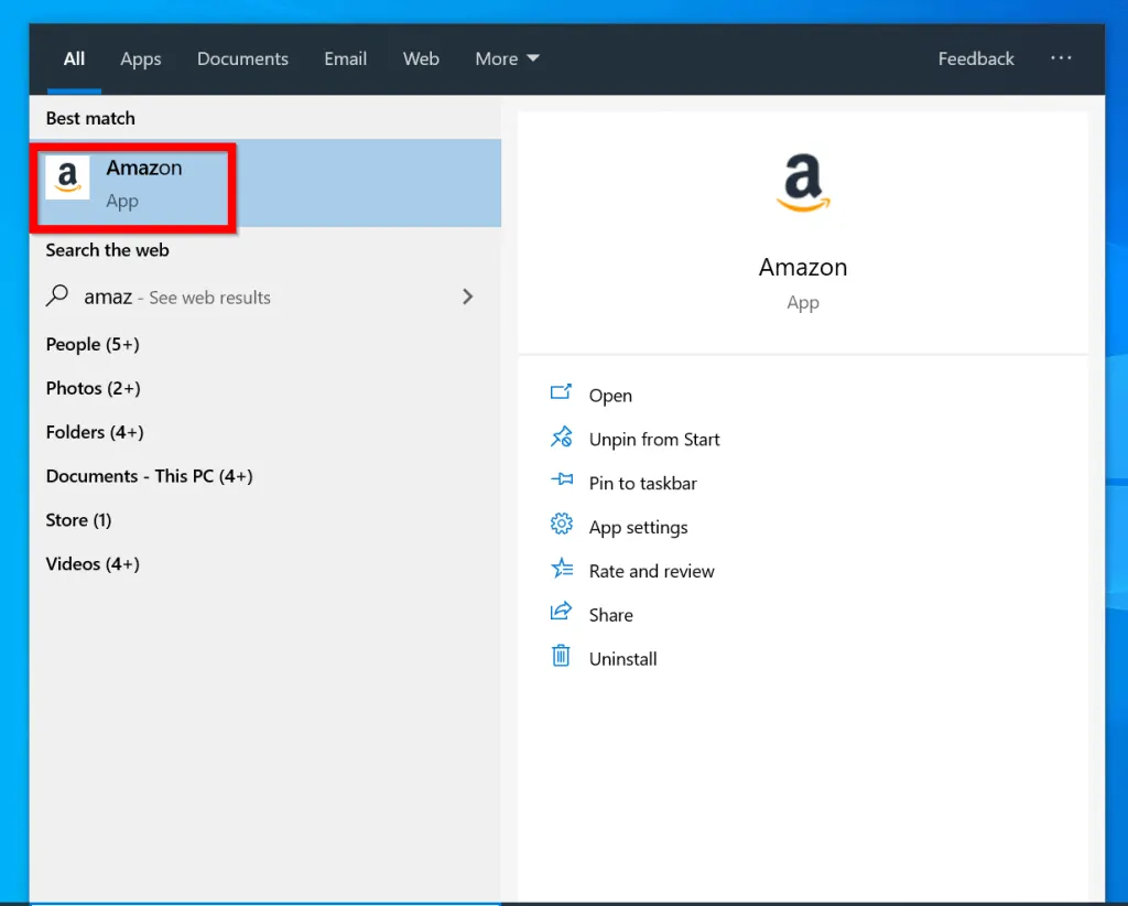 How to Logout of Amazon App (from Windows 10)
