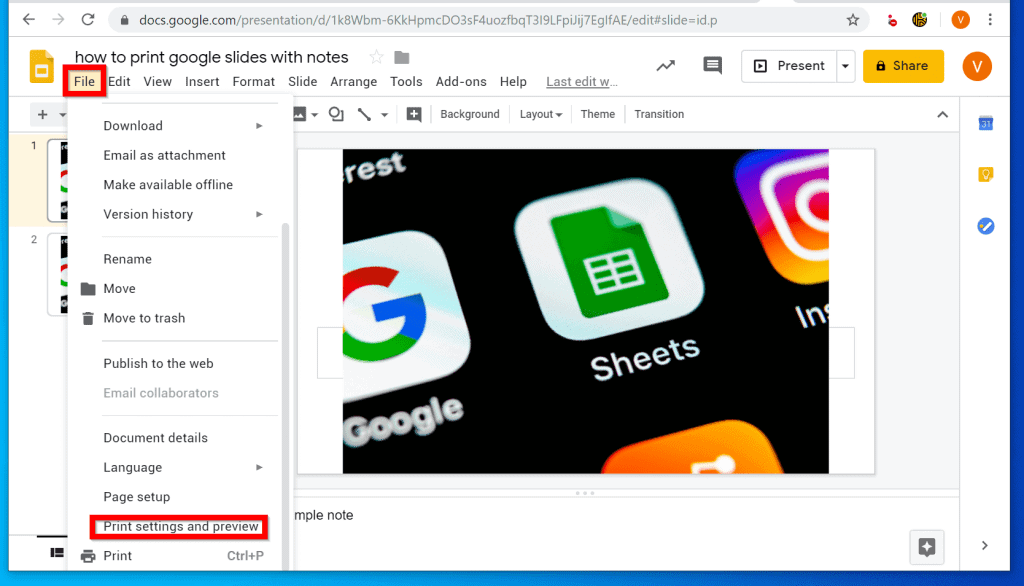 How to Print Google Slides with Notes Itechguides