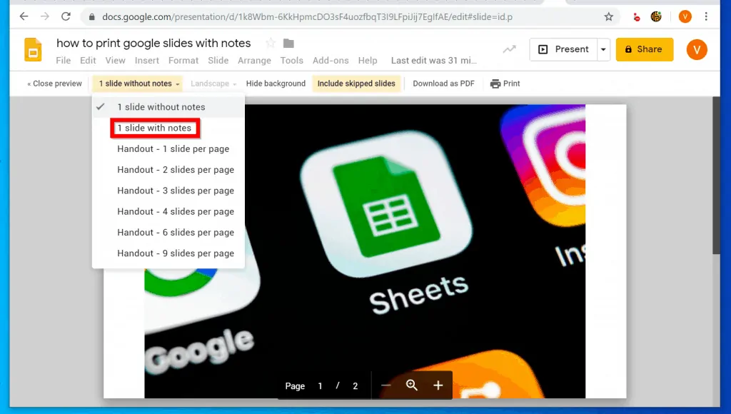 How to Print Google Slides with Notes Itechguides