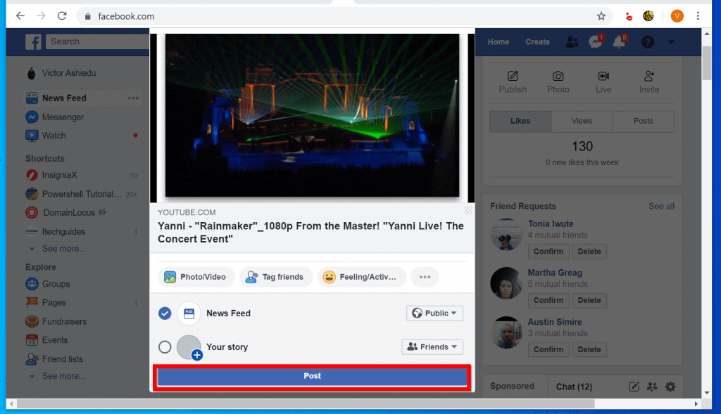 How to Embed YouTube Video on Facebook (Post or Personal Message)