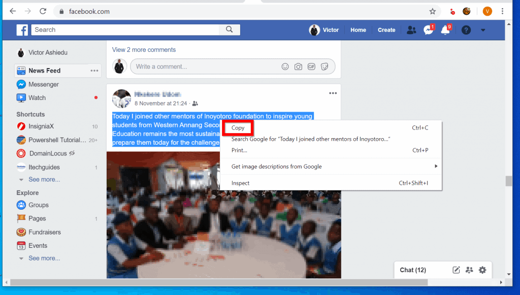 How to Print Facebook Messages from Microsoft Word