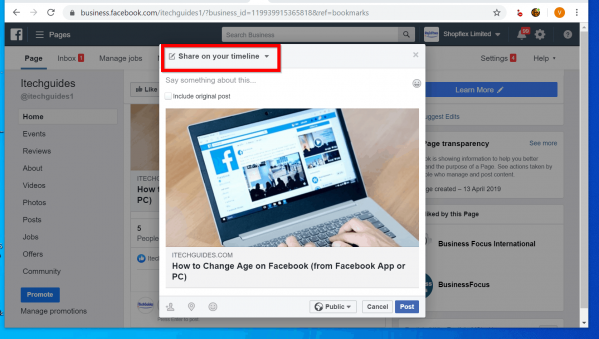 How to Repost on Facebook - Itechguides