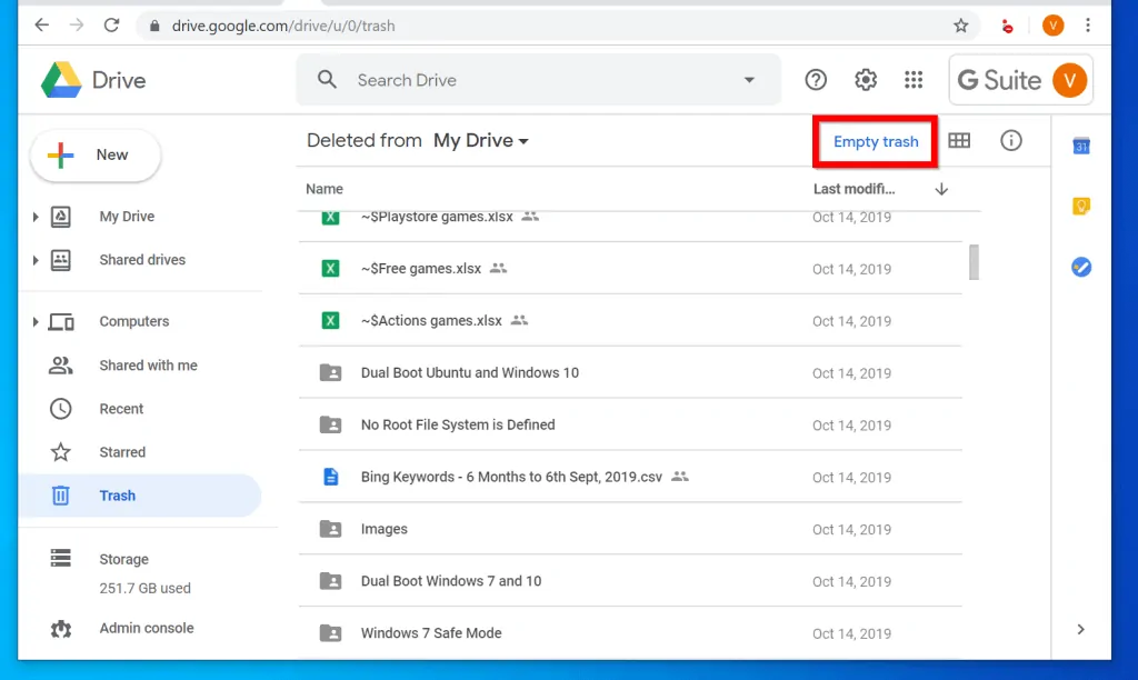 How to Empty Google Drive Trash Itechguides