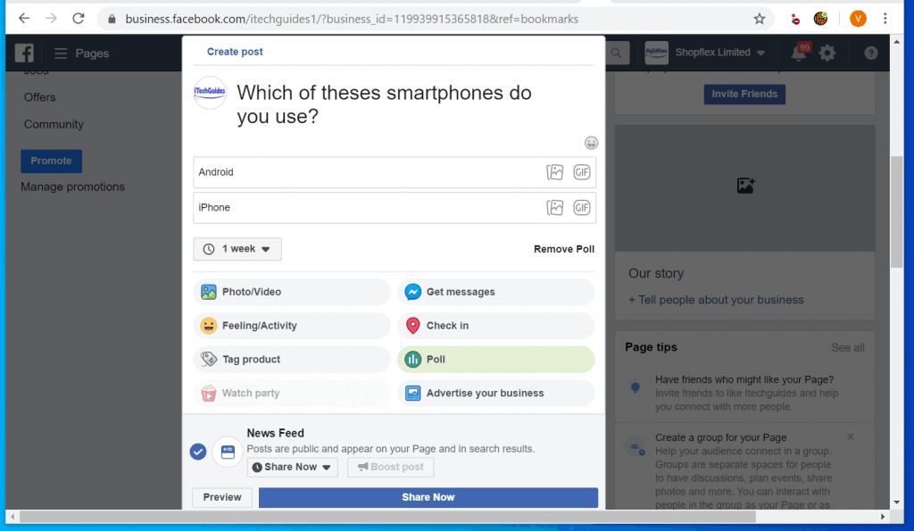 How to Create a Poll on Facebook Page from a PC or Mac