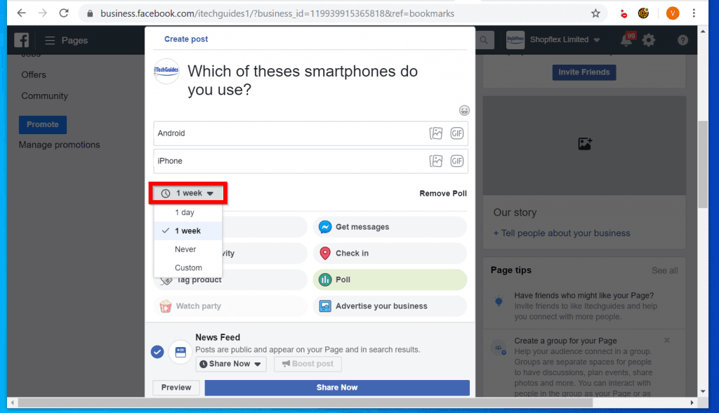 How to Create a Poll on Facebook Page from a PC or Mac