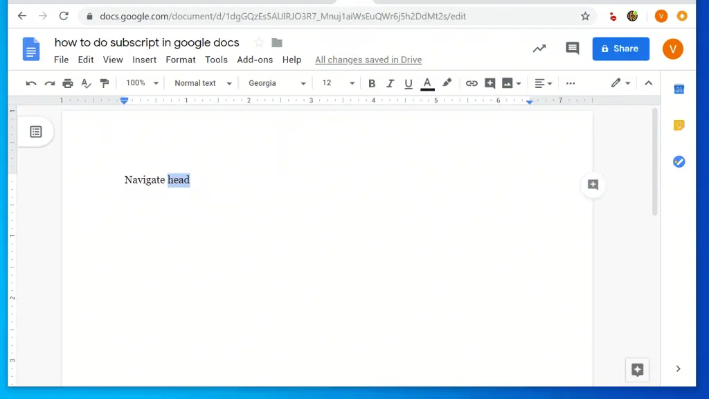 How to do Subscript in Google Docs from a PC or Mac