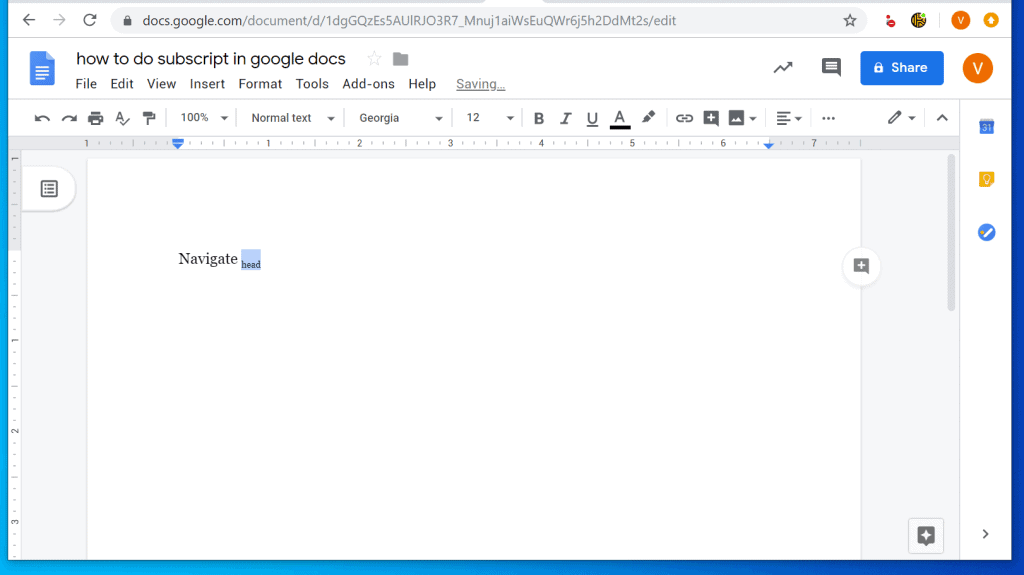 subscript in g docs subscript in g docs