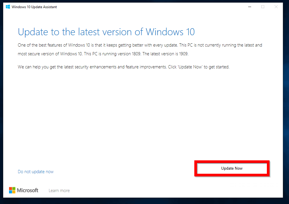 How to Install Windows 10 November 2019 Update Manually: Step 2: update Windows 10 manually with the Update assistant