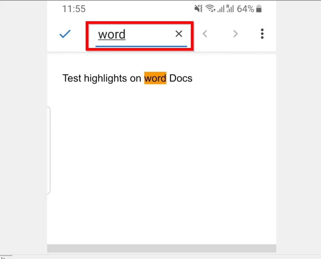 How to find and Replace in Google Docs from Android App