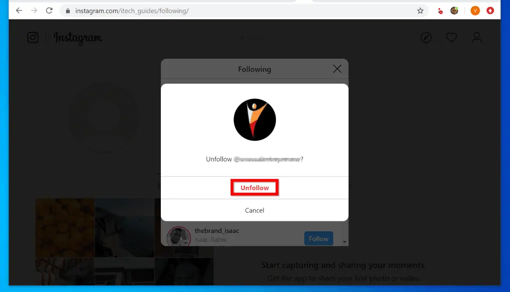 How to Unfollow Someone on Instagram from a PC