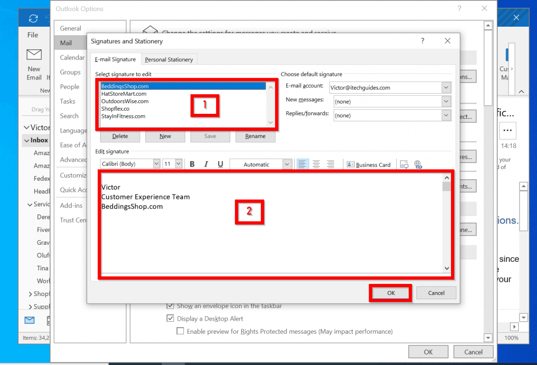 How to Change Email Signature in Outlook Client (Windows 10)