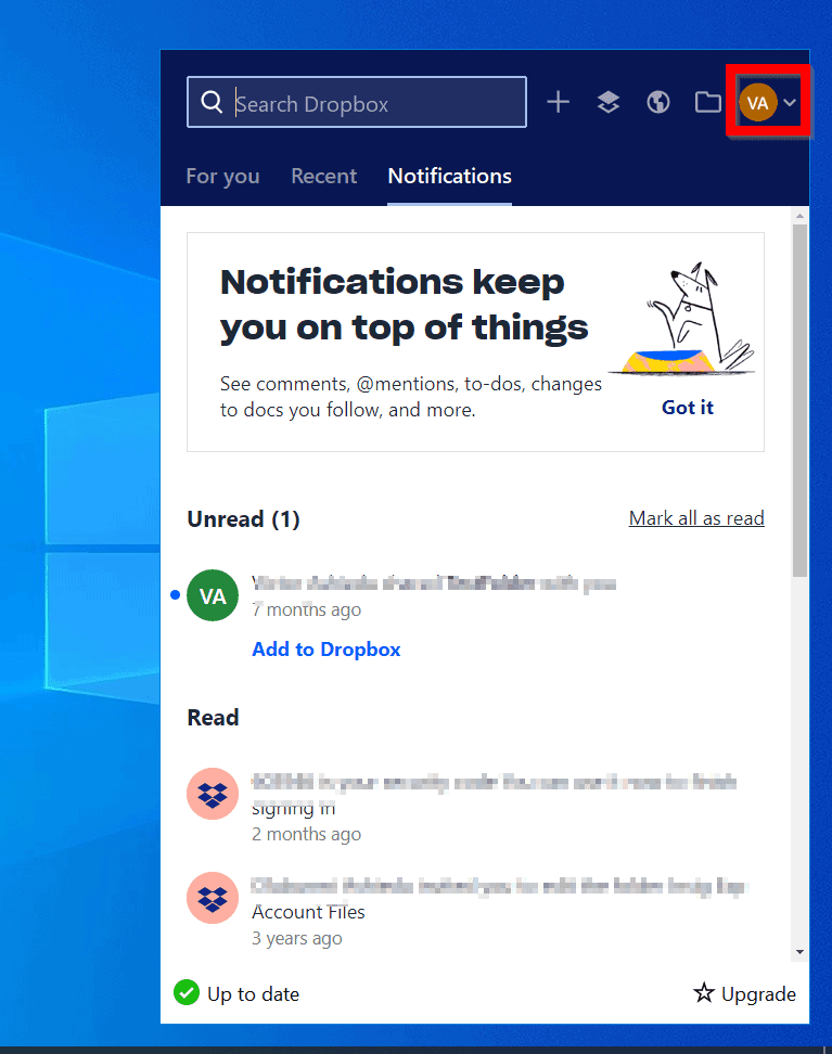 Before You Delete Dropbox Account: Unlink Dropbox your files