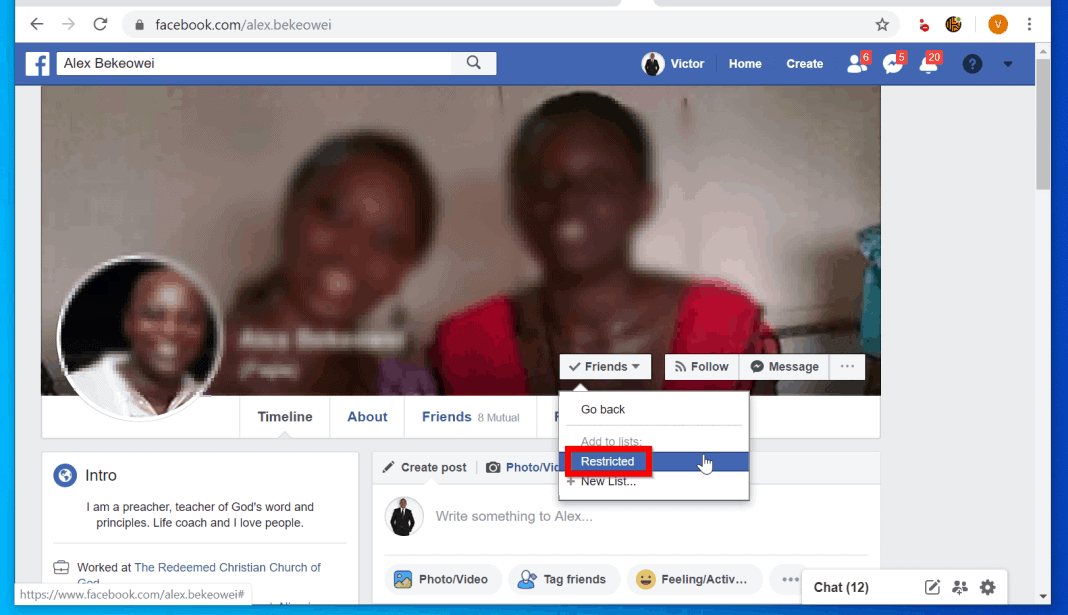 How to Restrict Someone on Facebook from a PC