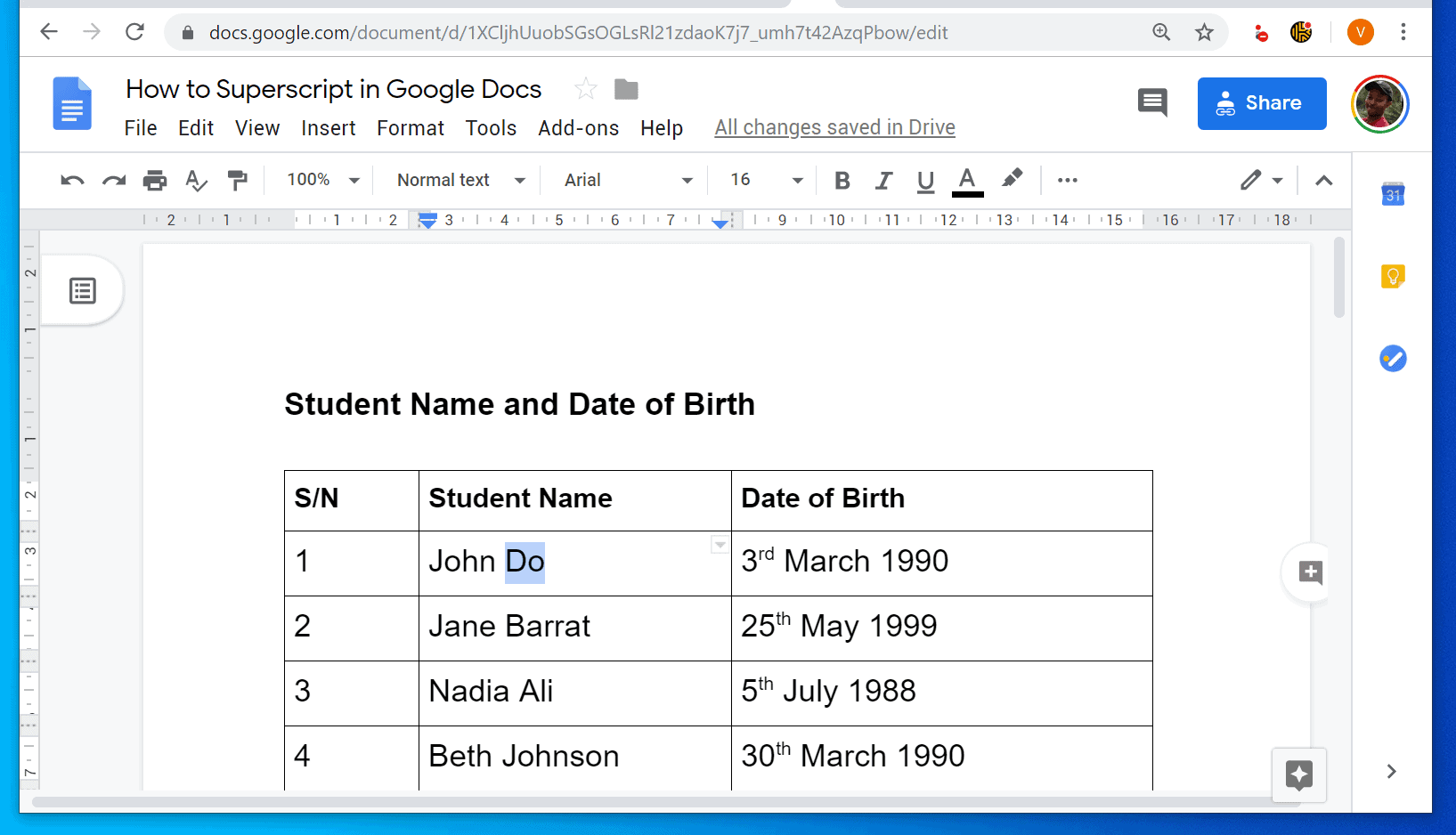 How to Superscript in Google Docs (from a PC or the Google Docs Apps)
