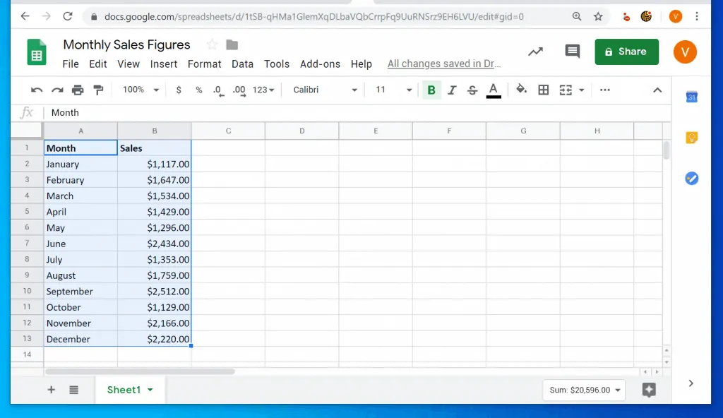 How to Make a Graph in Google Sheets from a PC