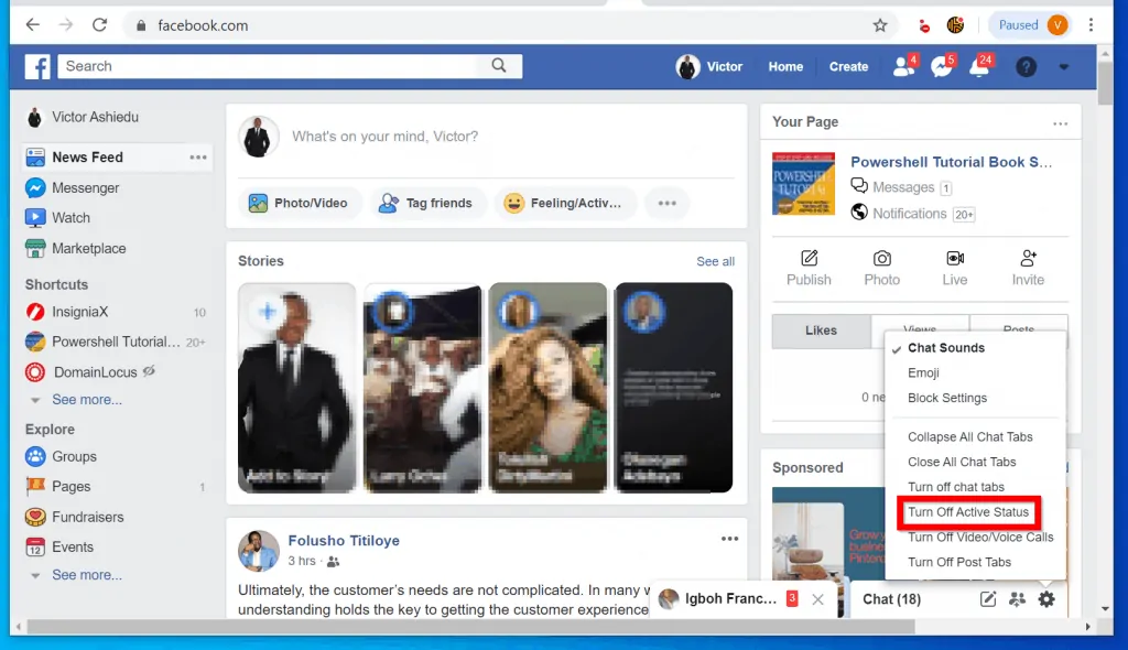 How to be Invisible on Facebook from a PC (Facebook.com)