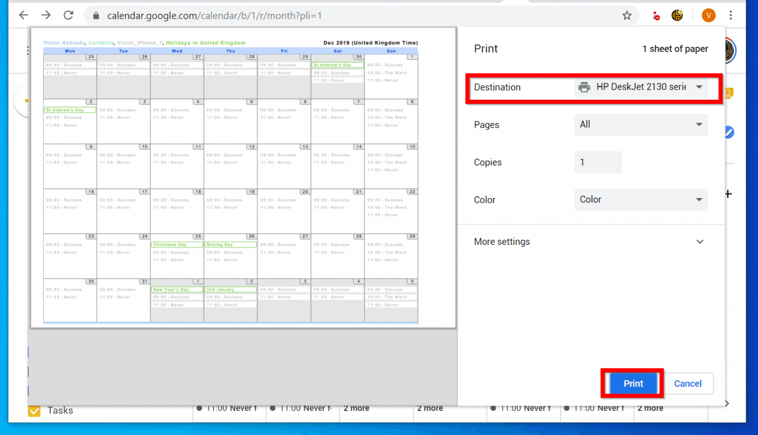 How to Print Google Calendar (Print to Paper and Save in PDF)