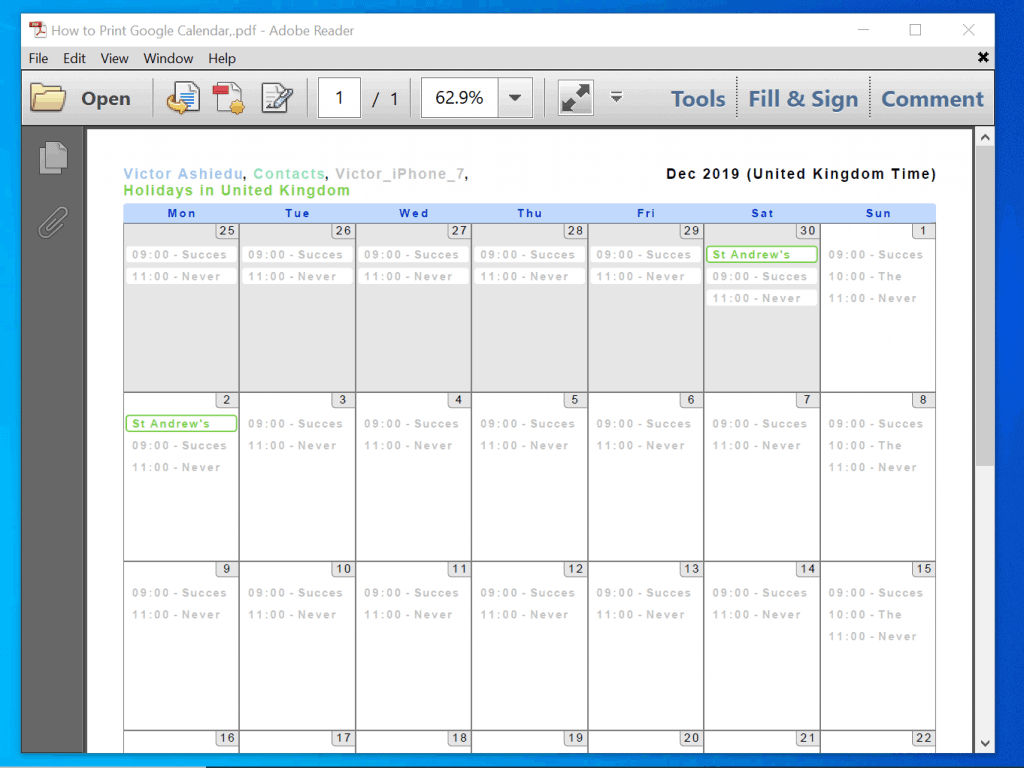 How To Print Google Calendar Print To Paper And Save In PDF